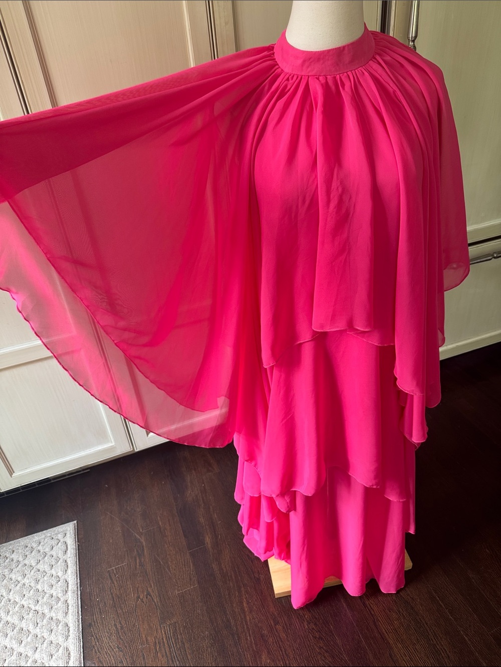 Vintage sheer Layered panel Maxi Dress
